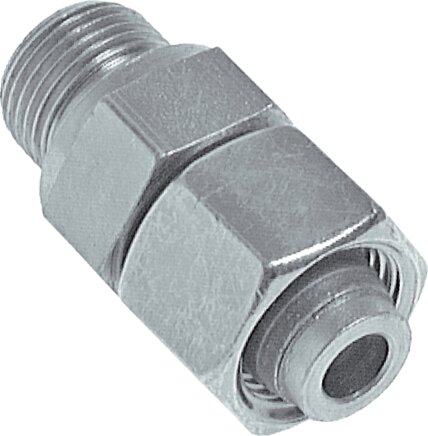 Exemplary representation: Adjustable screw-in fitting with pipe socket, G-thread, galvanised steel