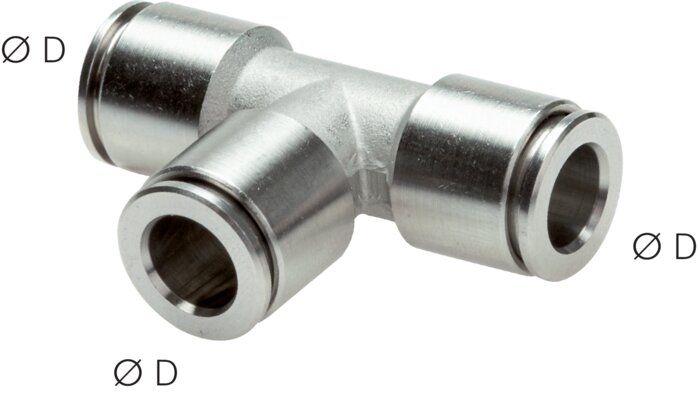 Exemplary representation: T-connector, stainless steel