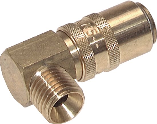 Exemplary representation: Coupling socket, male thread 90°, brass