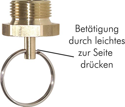 Exemplarische Darstellung: Entwässerungsventil mit Ring für Druckluftbehälter an Fahrzeugen