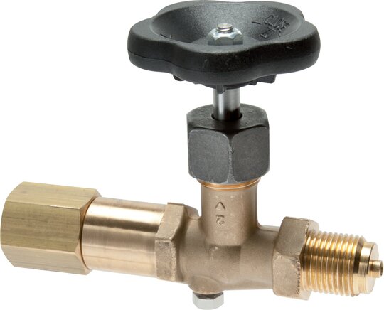 Exemplary representation: Pressure gauge shut-off valve Rotatable sleeve - journal with shaft for gauge holder